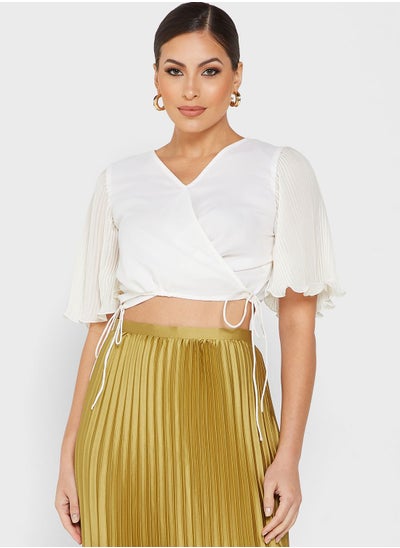 Buy Ribbed Wrap Top in UAE