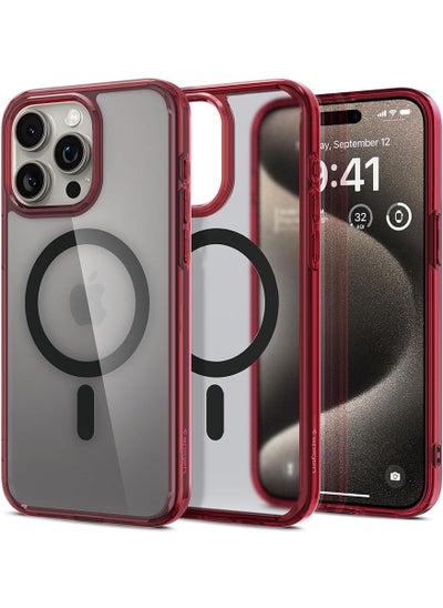 اشتري Ultra Hybrid MagFit for iPhone 15 Pro Max Case Cover with MagSafe - Frost Deep Red في الامارات