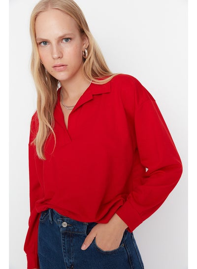 اشتري Sweatshirt - Red - Relaxed fit في مصر