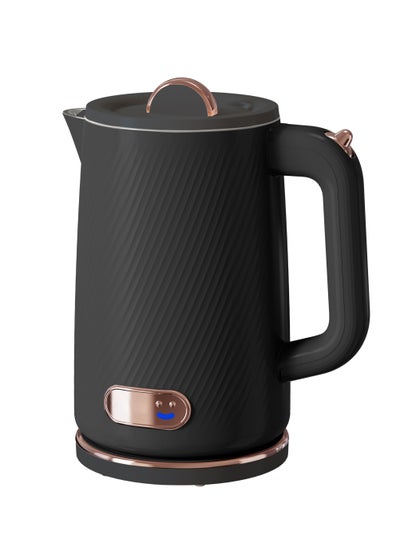 Buy 1.8L Black Plastic Electric Kettle with Advanced Safety Features and Double Wall 1500W in Saudi Arabia