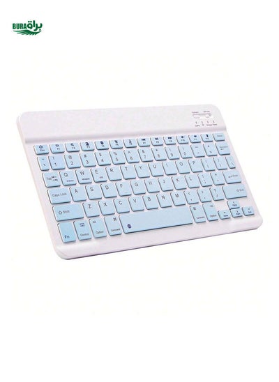 Buy Ultra-Slim Bluetooth Keyboard Portable Mini Wireless Keyboard Rechargeable Compatible With Apple IPad IPhone Samsung Tablet Phone Smartphone IOS Android Windows (Sky Blue) in UAE