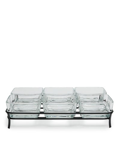 Buy Glass Serving Tray S/7 in UAE