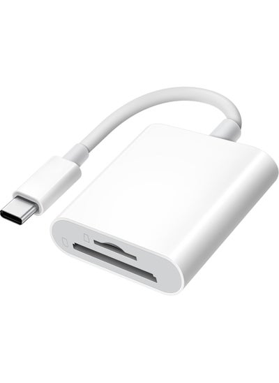 اشتري قارئ بطاقة SD USB C لأجهزة iPhone 15/iPad/MacBook/Mac xdgeLoad USB-C نوع C قارئ SD يدعم محول بطاقة الذاكرة SD وMicroSD، توصيل وتشغيل عارض الكاميرا - فتحتان في الامارات