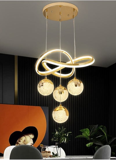 Buy Luxury 4 Lights Living Room Chandelier Modern Hanging Lamp 3 Color for Bedroom Restaurant Kitchen Island in UAE