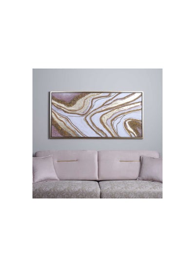 Buy River Sand Framed Canvas Art 140x70cm - Gold in UAE