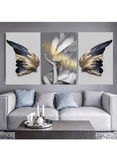 Buy 3 Wood Paintings Decor Ready To Install in Saudi Arabia