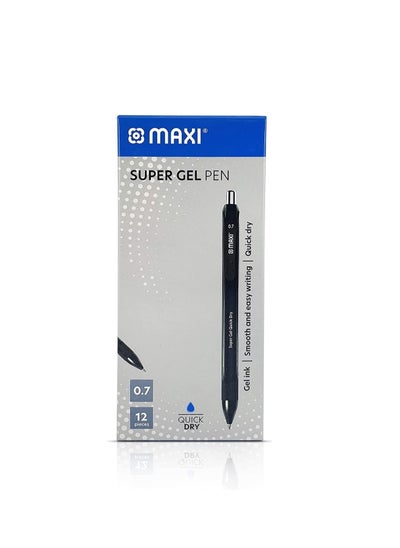 Buy MAXI GEL PEN 0.7MM BOX OF 12 PC BLACK, GP7BL in UAE