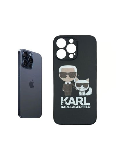 Buy Karl Lagerfeld cover case Karl & Choupette Bodies Embossed For iPhone 15 pro max in Saudi Arabia