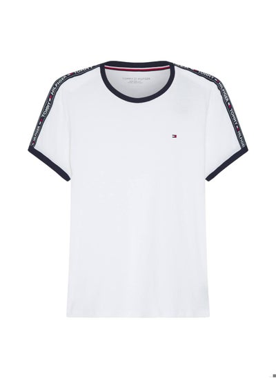 Buy Men's Short Sleeve T-Shirt - Cotton, White in Saudi Arabia