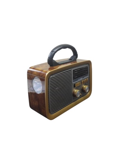 Buy 3 Channel HI-FI Radio FM - AM - SW Gold/Brown/Black Bluetooth AUX TF Card USB Flash Disk in Saudi Arabia