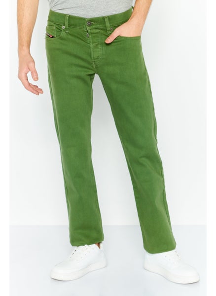 Buy Men Straight Fit Washed Denim Jeans, Green in UAE