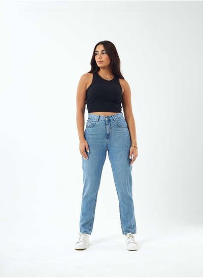 اشتري High-Waist Medium Washed Mom-Fit Jeans. في السعودية