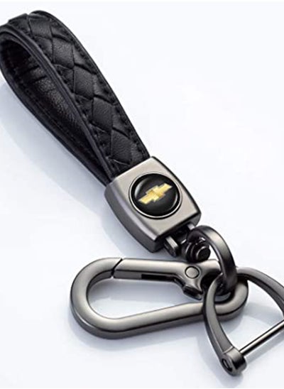 Buy KASTWAVE Genuine Leather Car Logo Keychain for Chevrolet Car, Business Key Chain Suit Alloy Metal Chain Keyring Styling Decoration Accessories Keyring with Logo Gift for Women and Men (Black) in UAE