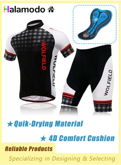 Buy Cycling Jersey Set, Half Sleeves Road Bike Jersey, Quick-drying Cycling Clothes and Shorts Kits, with 3D Cushion Padded, for Mountainbike Roadbike, Breathable Bike Shirts, Riding Accessories in Saudi Arabia