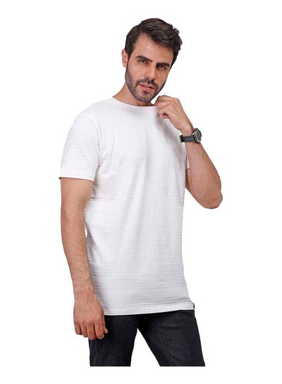Buy Coup Regular Fit Strip T-Shirt For Men Color White in Egypt