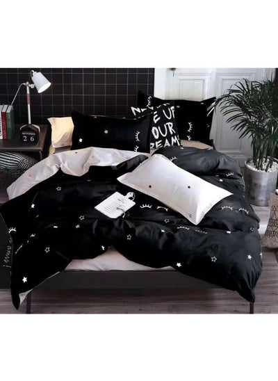 Buy King Size Bedding Sets 6 Pieces, King Size 100% Microfibre 1xDuvet Cover Set 220x240cm, 1xFitted Sheet 200x200+30cm, 4xPillow Case 50x75cm Multicolour in UAE