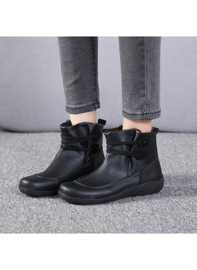 Buy Womens Flat Bottom Martin Boots Autumn 2023Black Black in Saudi Arabia