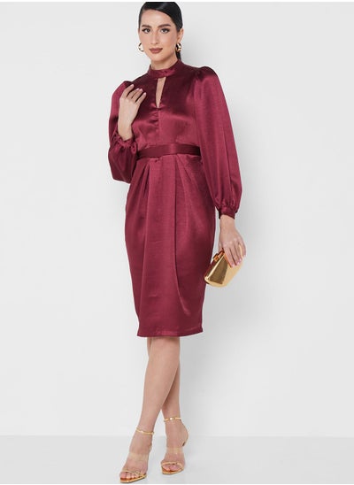 Buy High Neck Keyhole Dress in UAE