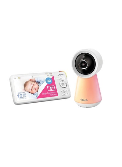 اشتري Smart Wi Fi 1080P Video Baby Monitor System With 5 In. Display Night Light And Remote Access White في السعودية