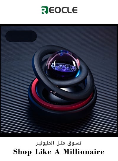 Buy Car-mounted Solar Power Storage Crystal Ball Rotating Double-ring Suspended Car Ornaments Interior Decoration Healthy Long-lasting High Temperature Resistance Comfortable And Safe Eliminate Odor in UAE