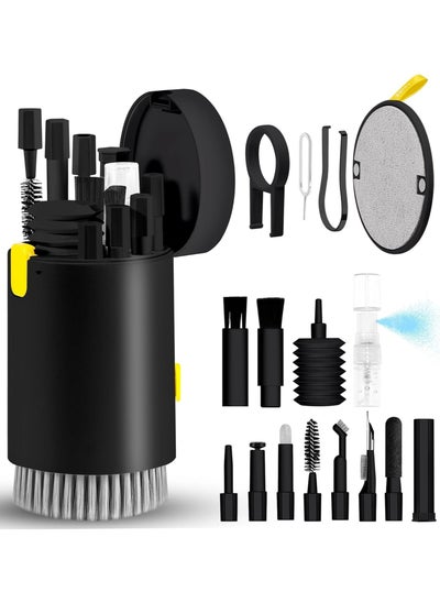 اشتري 20-in-1 Keyboard Cleaning Kit Laptop Cleaner Eyeglass Cleaner Kit Computer Phone Screen Cleaner Multi-Function PC Cleaning Brush Spray Camera Lens Cleaner for All Electronic Cleaner-Black في السعودية