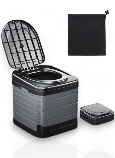 Buy Portable Folding Toilet - Travel Integrated Outdoor Toilet for Camping, Boat, Hiking, Long Trips, Beach and Multifunctional Use, Durable ABS Material with Storage Bag in UAE