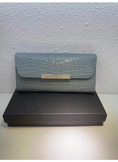 Buy New Women Wallet Cowhide Korean Style Simple Crocodile Pattern Series Plain Large Capacity Women's Clutch Bag in Saudi Arabia