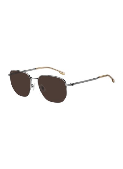 Buy Men's UV Protection Octagonal Sunglasses - Boss 1538/F/Sk Ruthenium 57 - Lens Size: 57 Mm in Saudi Arabia