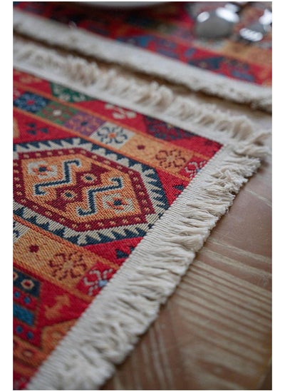 اشتري 30*240cm Bohemian Tassel Print Decorative Tablecloth في الامارات