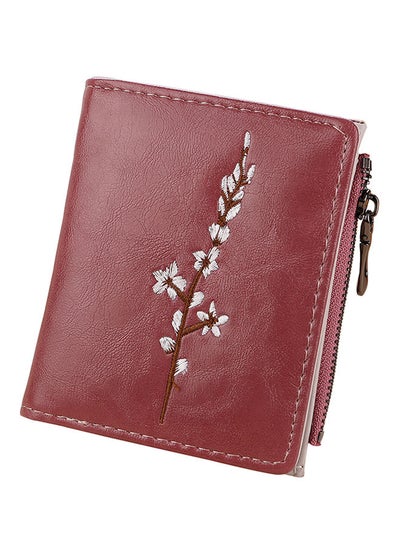 Buy Plum Blossom Faux Leather Wallet Dark Pink in UAE