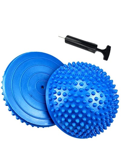 Buy 2pcs Hedgehog Balance Pods Pimples Pilates Ball with Pump Half Spiky Fitness Domes for Kids Adults Sports, Foot Massage, Stability Training Muscle Balancing Therapy Yoga Gymnastics Exercise in UAE