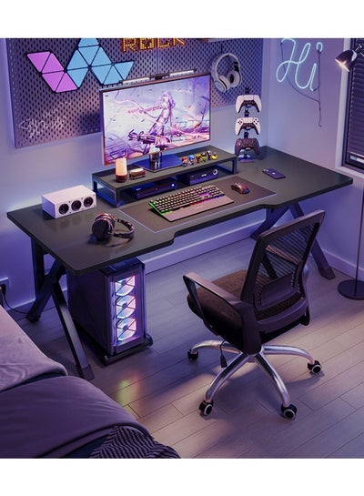 K-Shaped Sturdy Computer Desk and Gaming Table Workstation Home Office ...