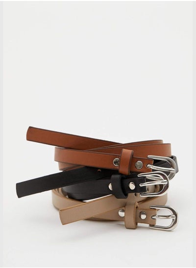 اشتري Triple Buckle Leather Belt في الامارات