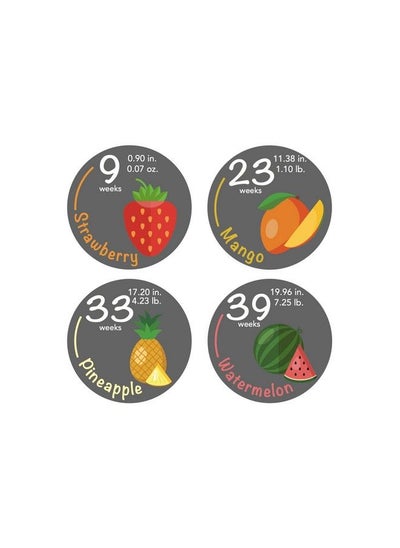 Buy Bump Stickers 40 Weekly Pregnancy Tracking Stickers Week 5 To 40 + 4 Bonus Stickers Pregnancy Photo Prop Fruit 3.93 Inch in UAE