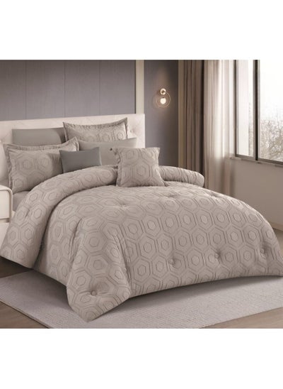 Buy HOURS Plain Comforter Set with a sophisticated pattern 4 Pieces single Size in Saudi Arabia