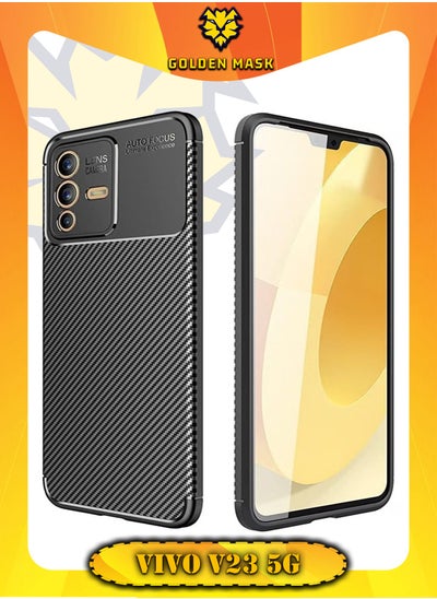 Buy For vivo V23 5G Autofocus Carbon Fiber Case Anti Protection- (Black) in Egypt