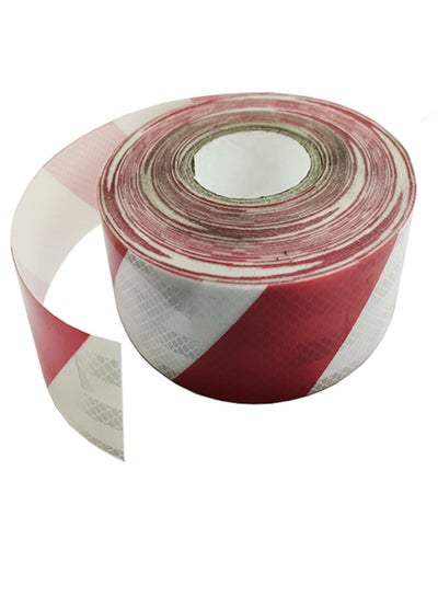 Buy Reflective phosphor adhesive tape bee nest plastic layer soft texture-red in white oblique line roller length 45 meters width approx 4.5 cm-versatile - from Rana store in Egypt