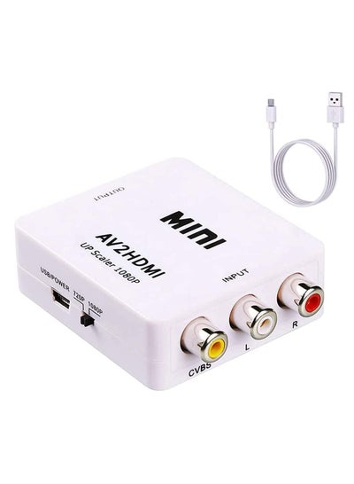 Buy RCA to HDMI, AV to HDMI Converter, 1080P Mini RCA Composite CVBS Video Audio Converter Adapter in UAE