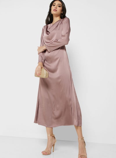 Buy Cowl Neck Satin Dress in Saudi Arabia