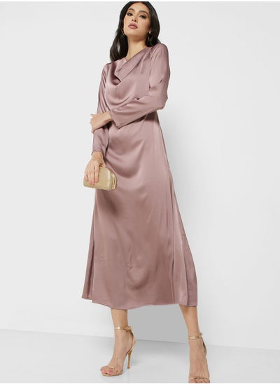 Buy Cowl Neck Satin Dress in Saudi Arabia