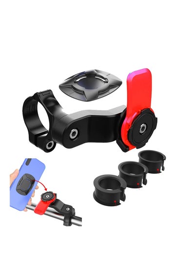 Buy Bike Phone Holder, Universal Phone Mount for Bike, Motorcycle, Scooter and Stroller, Adapter Quick Release 360° Rotation Adjustable, Detachable Bicycle Phone Mount Compatible for 4.7-7.2 inch Phones in Saudi Arabia