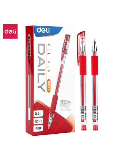 Buy 12 Pcs-Gel Ink Pen 6600S-RED in Egypt