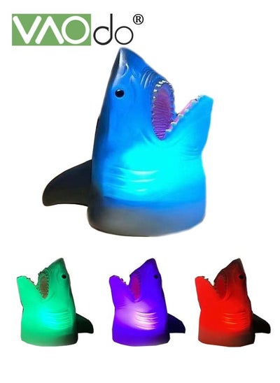 اشتري LED Shark Night Light Can Change Color By Touching 8 Kinds of Light Adjustment Bedside Table Light في الامارات