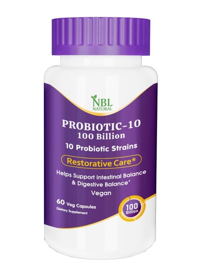 Buy NBL Natural, Probiotic-10 100 Billion, with 10 Probiotic Strains, 60 Veg Capsules in Saudi Arabia