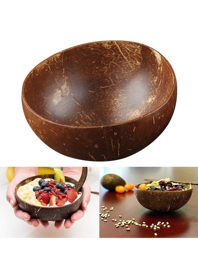 Buy Coconut Shell Bowl Ice Cream Decor Pasta Container Hawaiian Decor Fruit Mixing Bowl Lunch Bowl Coconuts Decor Bowl Coconuts Bowls Multi-Function Coconuts Bowl Natural in UAE