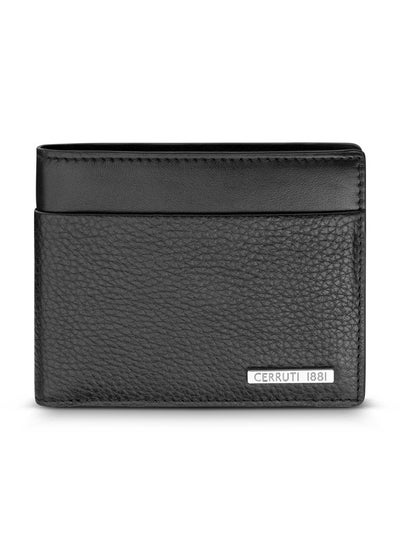 Buy Cannes Black Bifold Genuine Leather Wallet For Men With 6 Card Slots 110 MM- CEPU06856M-BLK in UAE