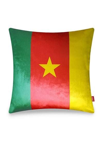 Buy World Cup 2022 Home Decor Velvet Cushion Cover Cameroon Decorative Velvet Pillow Home Decor Wysada 45 x 45 CM in UAE