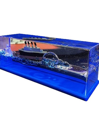 اشتري Titanic Cruise Ship Liquid Hourglass Drifting Bottle Ship Decoration Decompression Decoration Toy Gift في الامارات
