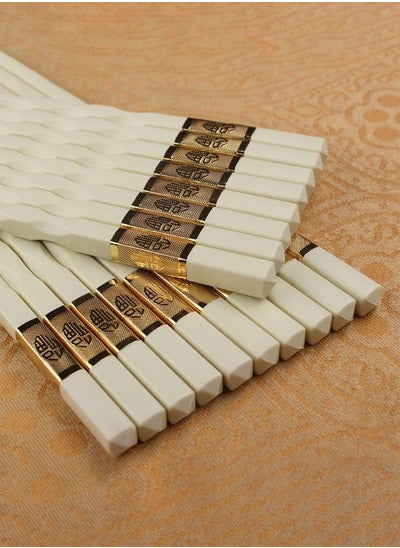 Buy Chopsticks White And Gold sets 24cm in Saudi Arabia