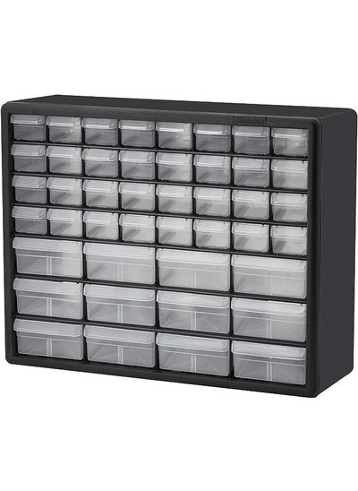 اشتري 10144, 44 Drawer Plastic Parts Storage Hardware and Craft Cabinet, 20-Inch W x 6.37-Inch D x 15.81-Inch H, Black في الامارات